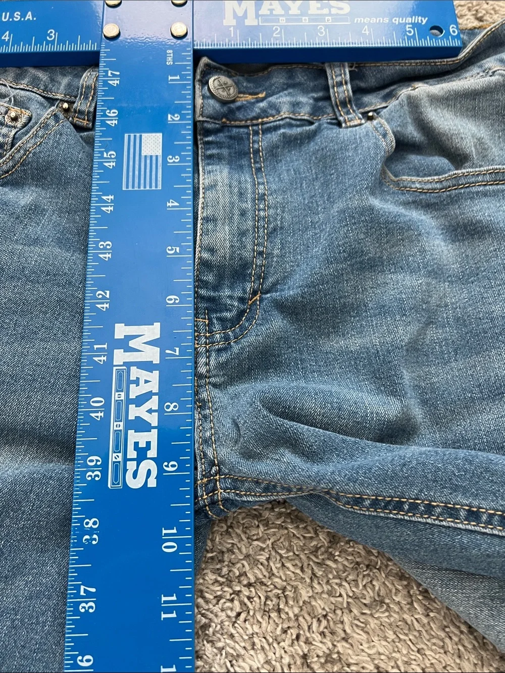 Ring of Fire Men's Faded Blue Denim Slim Straight Jeans - Size 32/30